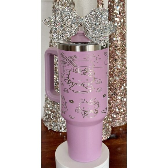 Hello Kitty Spring and Summer 40oz Tumbler Laser Engraved Traveling Cup - Picture 1 of 8